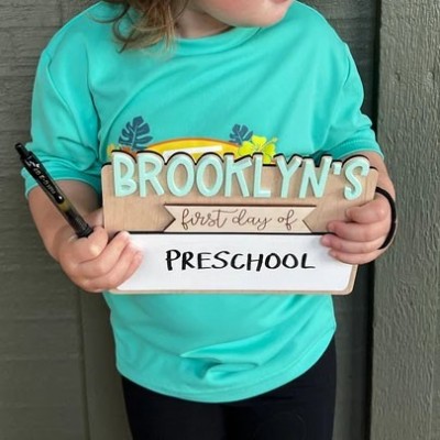 Custom First and Last Day of School Wooden Sign Personalised Reusable Erasable School Sign Keepsake for Kids