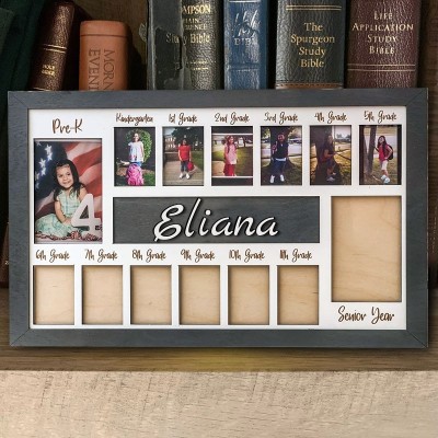 Custom Handmade 3D K-12 School Years Photo Frame Sign Back to School Keepsake Gifts For Kids