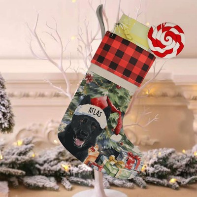 Personalised Embroidered Pet Dog Christmas Stocking with Name Gifts for Dog Owners Christmas Gift for Pet Lovers