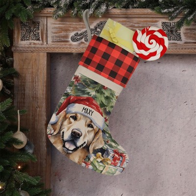 Personalised Embroidered Pet Dog Christmas Stocking with Name Gifts for Dog Owners Christmas Gift for Pet Lovers