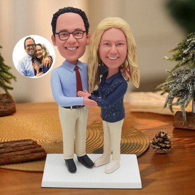 Custom Couple Bobblehead from Photo Wedding Anniversary Gifts Unique Gift for Couples Birthday Gift for Her Him