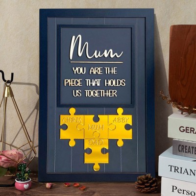Personalised Wood Mum Puzzle Sign Piece That Hold Us Together Mother's Day Gift
