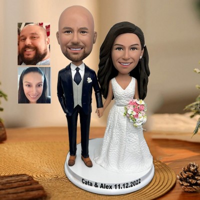 Custom Couple Bobblehead from Photo Wedding Anniversary Gifts Unique Gift for Couples Birthday Gift for Her Him