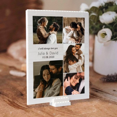 Personalised Building Brick Photo Block Jigsaw Puzzle Gifts for Couple Anniversary Gifts for Wife Valentine's Day Gift
