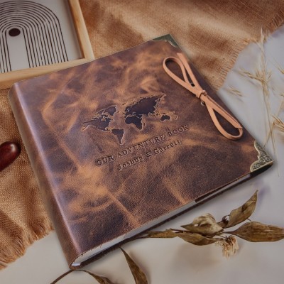 Personalised Leather Photo Album Our Adventure Book for Anniversary Valentine's Day Gifts Unique Gift for Couples