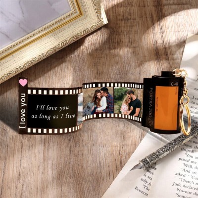 Custom Photo Film Roll Keychain Memorial Gift for Couples Anniversary Gift Ideas Valentine's Day Gifts for Her Him