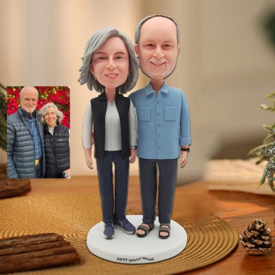 Custom Couple Bobblehead from Photo 50th Wedding Anniversary Gift Unique Gifts for Parents