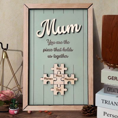 Mum You Are The Pieces That Hold Us Together Wooden Puzzle Pieces Sign Personalised Gifts for Mum Mother's Day Gift