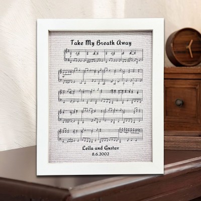 Wooden Music Sheet Art Frame Custom Gifts for Couples 1st Wedding Anniversary Gift Ideas