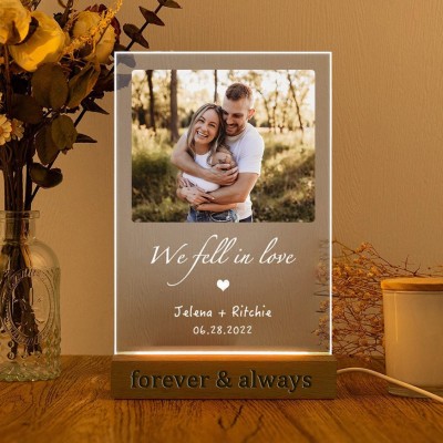 Personalised Photo Night Light Engagement Gifts for Couple Anniversary Gift Ideas Valentine's Day Gifts for Her