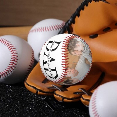 Personalised Dad Baseball With Names And Photo Unique Father's Day Gift Ideas