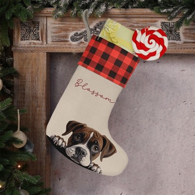 Personalised Embroidered Pet Dog Christmas Stocking with Name Gifts for Dog Owners Christmas Gift for Pet Lovers