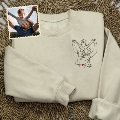 Custom Dad Photo Portrait Sweatshirt Keepsake Gift for Dad Unique Father's Day Gifts