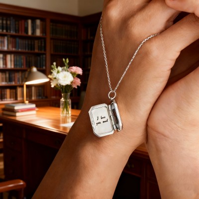 Custom Birthstone Locket Necklace with Personalised Photo Pendant & Engraving – Memorial & Anniversary Keepsake Gift for Her