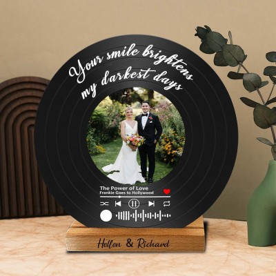 Personalised Spotify Song Vinyl Record with Photo Wedding Anniversary Gift Ideas Valentine's Day Gift for Couples