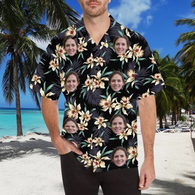 Custom Flowers Pattern Face Hawaiian Man Shirt Summer Gift Ideas Gift For Him