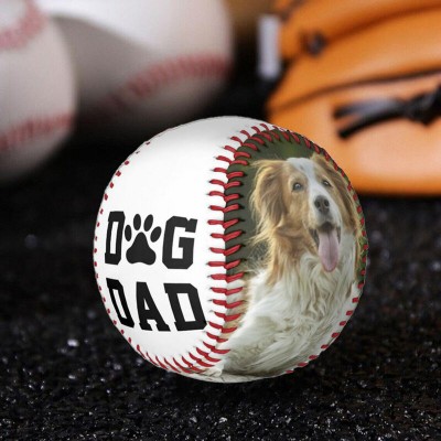 Personalised Dog Dad Photo Baseball Father's Day Gift Ideas Gift For Pet Lover
