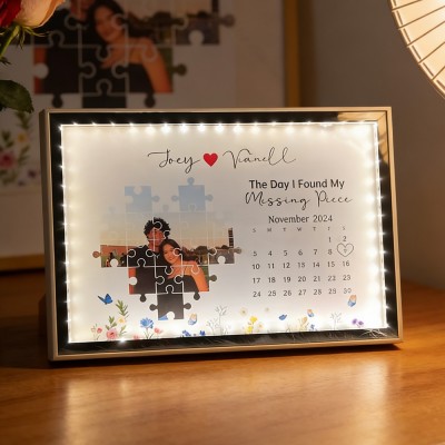 The Day I Found My Missing Piece Mirror Night Light Frame Personalised Gifts for Couple Anniversary Gift Valentine's Day Gifts