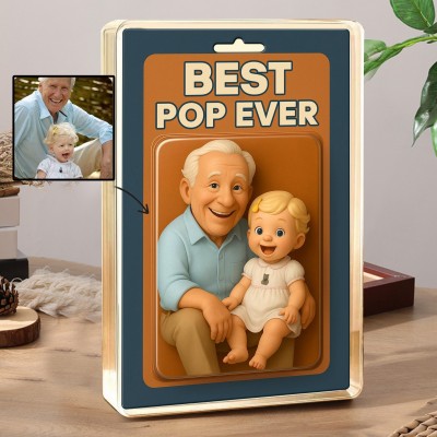 Custom Photo Dad And Kids Action Figure Acrylic Block Unique Gifts for Dad Grandpa Father's Day Gift