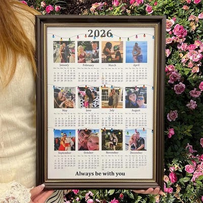 Custom Couple Photo Calendar Frame Keepsake Gift for Couples Anniversary Gifts for Her Him Valentine's Day Gift