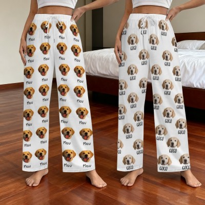 Custom Pet Portrait Pajama Pants Personalised Dog Face Pajamas Pants Unique Gift for Pet Lover Christmas Gifts