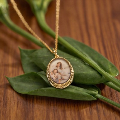 Personalised Photo Necklace With Engraving Custom Picture Necklace Memorial Gift Birthday Keepsake Gift Mother's Day Gift