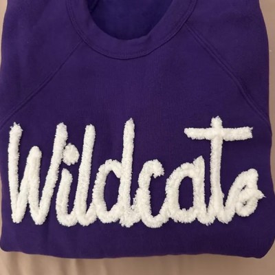 Custom Chenille Embroidered Team Sport Sweatshirt with Game Day Fuzzy Letter Unique Gift for Game Day