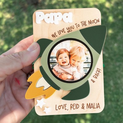 Personalised Space Fridge Photo Magnet Custom Dad Photo Magnet Fridge Magnet Grandpa Photo Magnet Picture Magnet Unique Photo Frame Magnet Gift