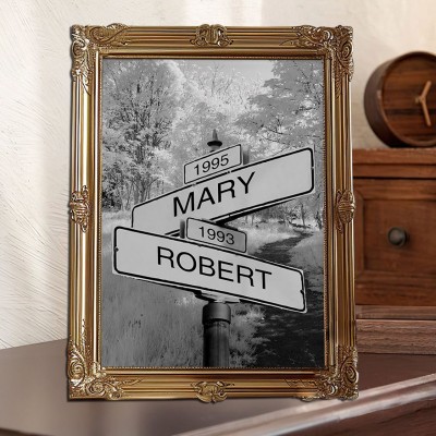 Custom Family Date of Birth Vintage Street Sign with Multi-Names Family Gift Keepsake Gifts for Mum Dad 