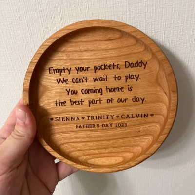 Personalised Empty Your Pockets Daddy Leather Valet Tray Gift Ideas for Dad Christmas Gift for Him New Dad Gift