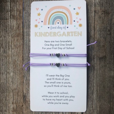 First Day of Kindergarten Mummy and Me Matching Bracelets Back to School Bracelet for Kids