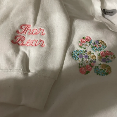 Personalised Pet Paw Floral Embroidered Sweatshirt Hoodie Keepsake Gift Ideas Unique Christmas Gifts For Pet Lover