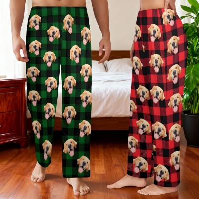 Custom Pet Portrait Pajama Pants Personalised Dog Face Pajamas Pants Unique Gift for Pet Lover Christmas Gifts