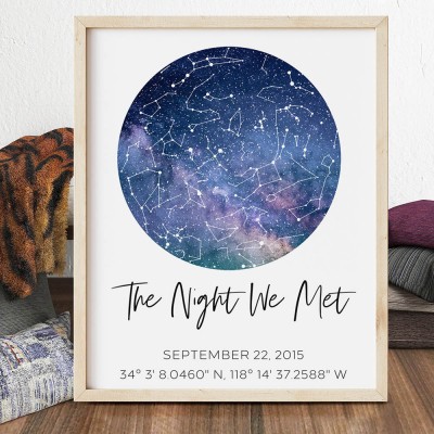 Custom The Night We Met Star Map Print Frame Unique Anniversary Gifts Christmas Gift