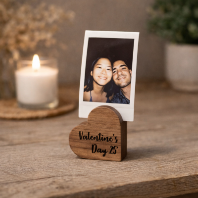 Personalized Wooden Heart Photo Holder Unique Keepsake Gift For Her Anniversary Gift Ideas