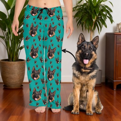 Custom Pet Portrait Pajama Pants Personalised Dog Face Pajamas Pants Unique Gift for Pet Lover Christmas Gifts