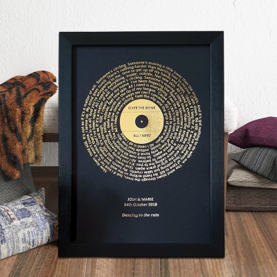 Personalised Favorite Song Lyrics Frame Unique Gifts for Couple Wedding Anniversary Gift Ideas