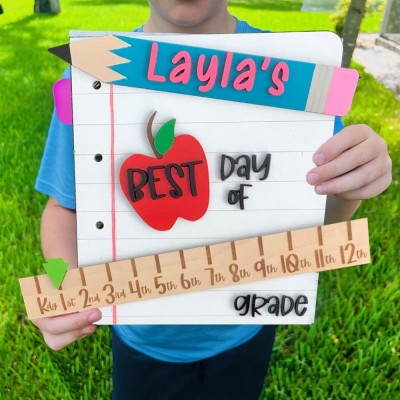 Custom First/100th/Last Day Sign Back to School Sign Interchangeable Photo Prop Gifts for Kids