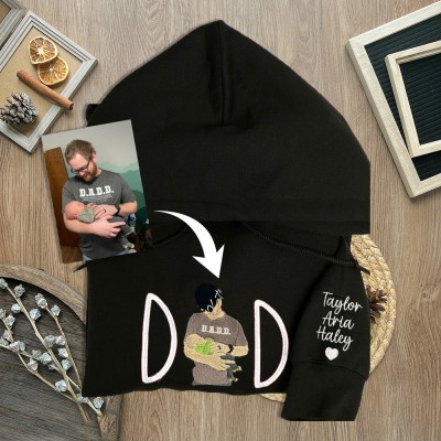 Custom Dad Embroidered Sweatshirt Hoodie With Photo Father's Day Gift Ideas