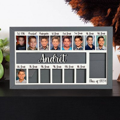 Personalised Pre K to Graduation School Photo Frame Sign Custom Wooden Picture Frame Unique Gift For Kids