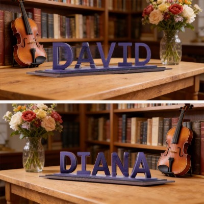 Personalised 3D Printed Dual Name Illusion Sign for Couples Anniversary Gifts for Her Unique Valentine's Day Gift