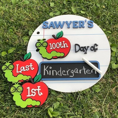 Personalised Handwriting Blank Chalkboard First Day of School Sign With Kid's Name Unique Back To School Sign Gift