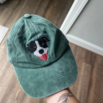 Custom Embroidered Pet Portrait Hat Personalised Dog & Cat Baseball Cap Gift for Dog Owners Pet Lover Gift Christmas Gift