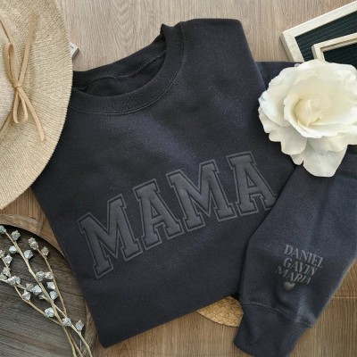 Personalised Mama Sweatshirt with Kids Names on Sleeve New Mum Gift Unique Gifts for Mum Mother's Day Gift
