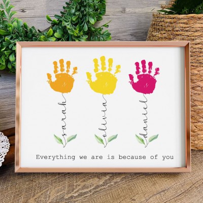 Personalised DIY Handprint Famliy Frame Mother's Day Gifts Unique Gift For Mum