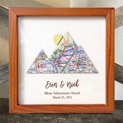 Personalised Wood Adventure Travel Map Keepsake Gifts for Anniversary Unique Christmas Gift