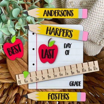 Customised First Day Last Day of School Sign Personalised Back To School Sign Perfect Gifts for Kids