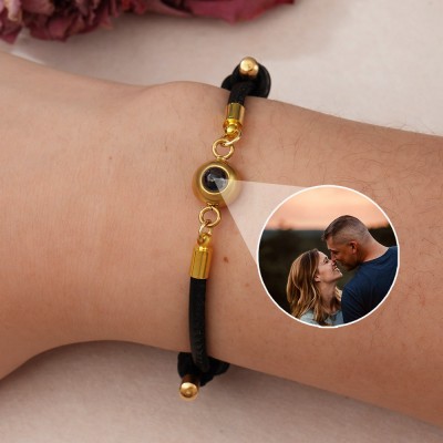 Personalised Photo Projection Bead Bracelet Gift For Soulmate Anniversary Gift For Couple Birthday Gift Ideas