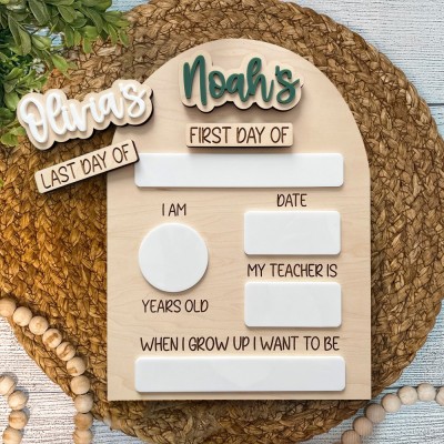 Custom First and Last Day of School Sign Prop Back to School Sign Personalised Gift for Kids