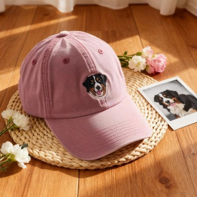 Custom Embroidered Pet Portrait Hat Personalised Dog & Cat Baseball Cap Gift for Dog Owners Pet Lover Gift Christmas Gift